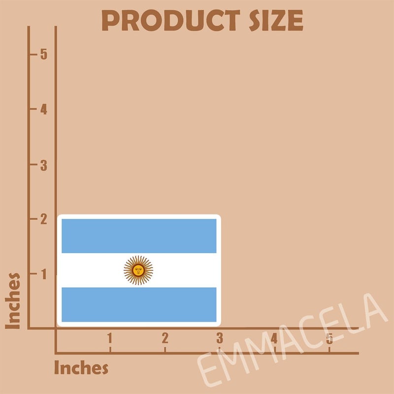 EMMACELA (3PCS) Argentina Flag stickers, Countries Flag Stickers - Waterproof Vinyl Decals For Laptops, Tumblers, Water Bottles, Books, Scrapbooks, Size 3 x 2 Inch - Image 2